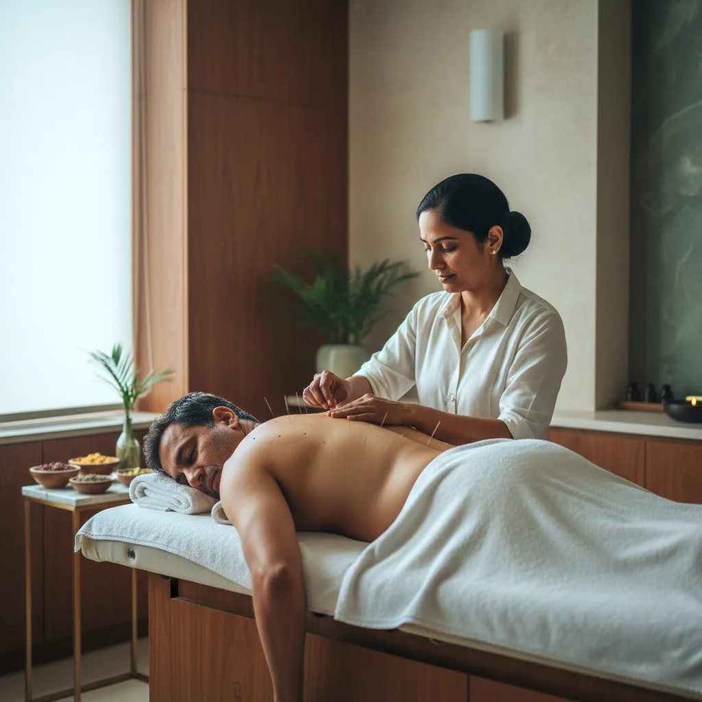 Acupuncture therapy session
